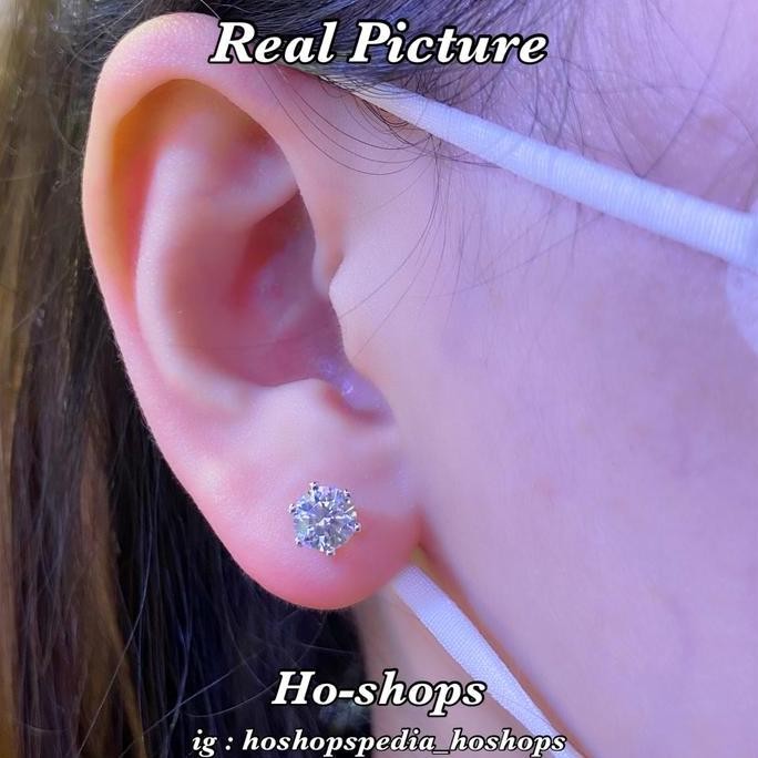 New Giwang Soliter 6' Crown Mas Putih 750 Asli Emas