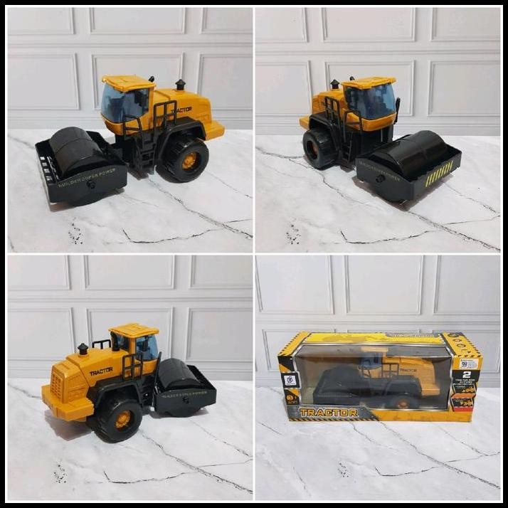 Mainan Diecast Mobil Road Roller - Diecast Traktor Buldozer - Diecast Traktor Shovell