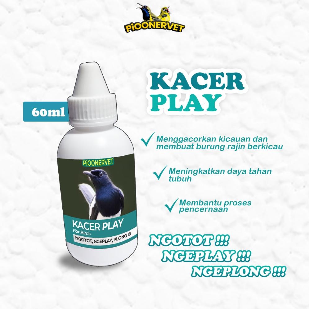 New Pioonervet - Vitamin Burung Kacer Play Obat Penggacor Kicau Meningkatkan Stamina Ngeplay Doping 
