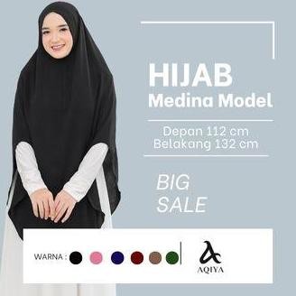 MEDINA BY AQIYA KERUDUNG BERGO SUPER JUMBO KHIMAR SYAR'I CRINKLE AIRFLOW PREMIUM GARANSI 100% JILBAB