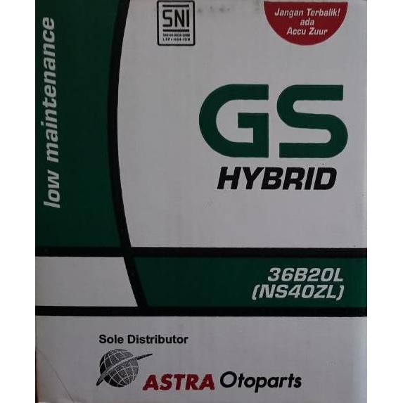 Accu Gs Hybrid Ns40Zl | Aki Basah