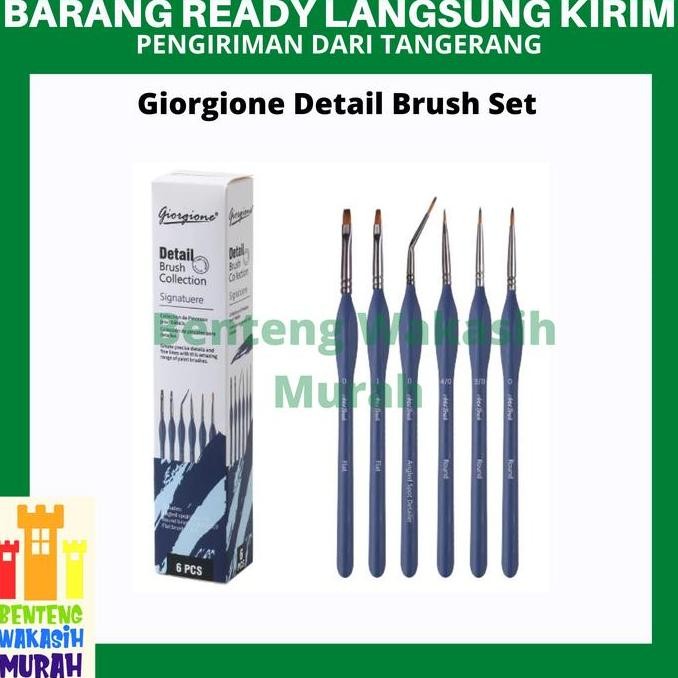 

G-Mx06 Giorgione 6Pcs Watercolor Detail Brush Miniature Fine Kuas Mini