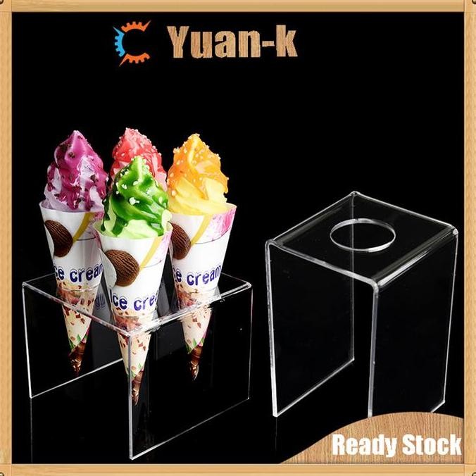 Holder Display Ice Cream Acrylic Akrilik Holder Es Krim Stand Ice Cone