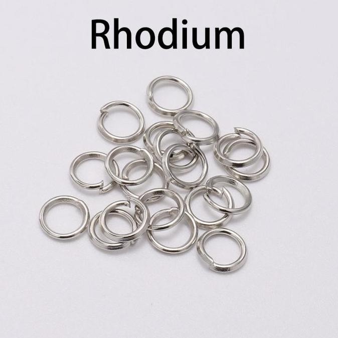 Grosir Jump Ring Kait Bulat Rhodium [100Pcs] Untuk Ganci/ Diy Kerajinan