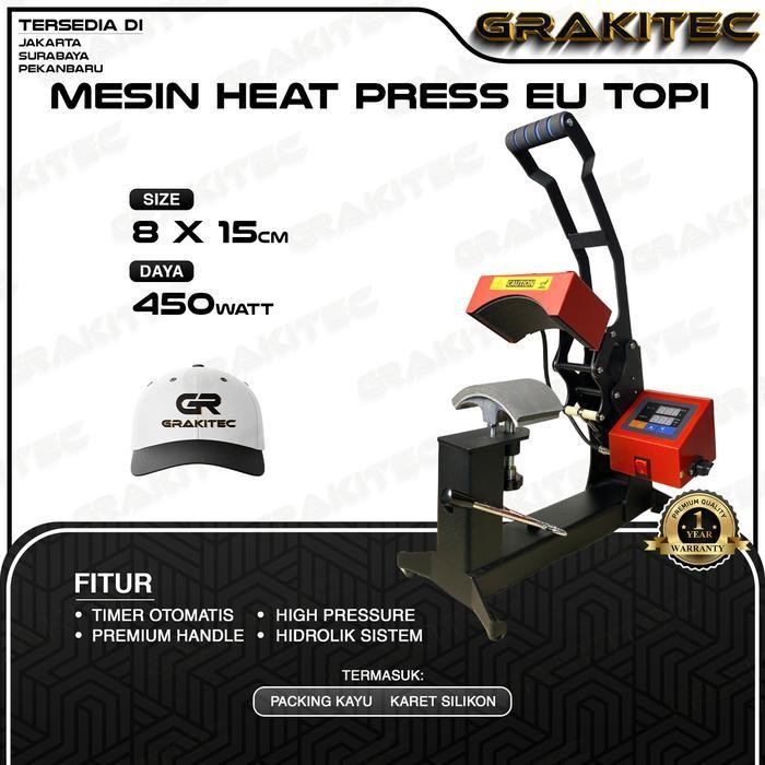 

Mesin Heat Press Sablon Mini Topi Logo Label 15X15 Cm Original Dan Terpercaya