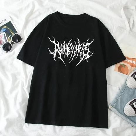 Promo Kaos Distro Pria Motif Tulisan Metal Baju Kaos Distro Cowok Warna Hitam Premium Terbaru