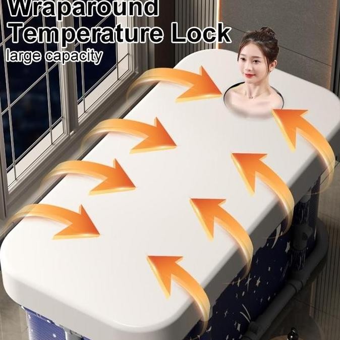 Bak Mandi Lipat Folding Bathtub Portable Bathtub Lipat Bak Mandi Lipat Tempat Mandi Dewasa SPA Air H