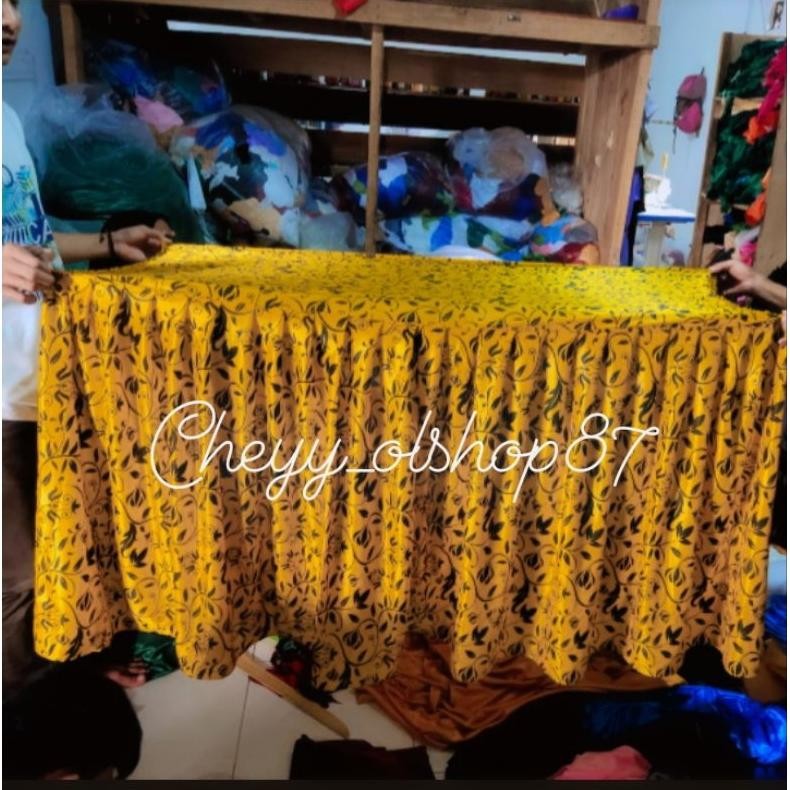 Cover Meja Full Batik 75cm X 60cm X 120cm Menutupi Depan Samping Kanan Kiri untuk Meja Standar/Meja 