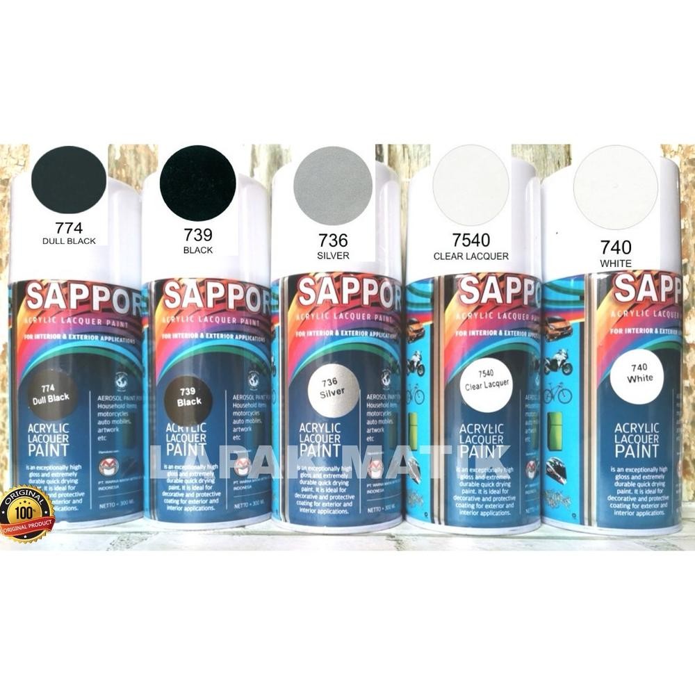 Pilok Sapporo Hitam Putih Hitam Doff Clear Silver 300 ml Nugi