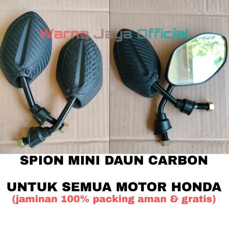 SPION MINI CARBON Tangkai Gagang Pendek Bisa Semua Motor Honda Aksesoris Variasi Pariasi Fariasi Beb