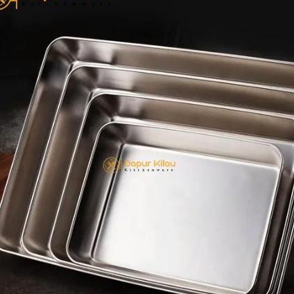 Nampan Stainless Tebal Loyang Persegi Baking Tray Tinggi 6 Cm