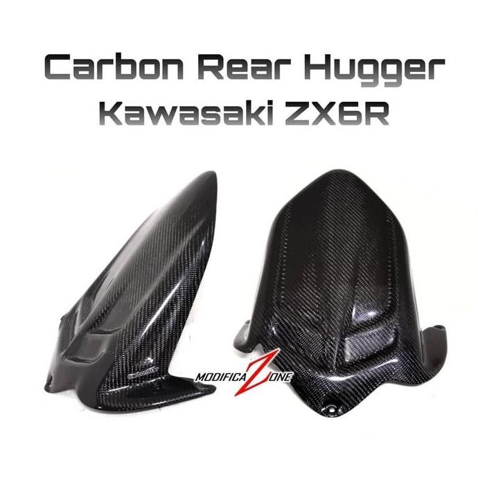 Carbon Rear Hugger Kawasaki ZX6R 636 -bkn slider knalpot rem stoplamp