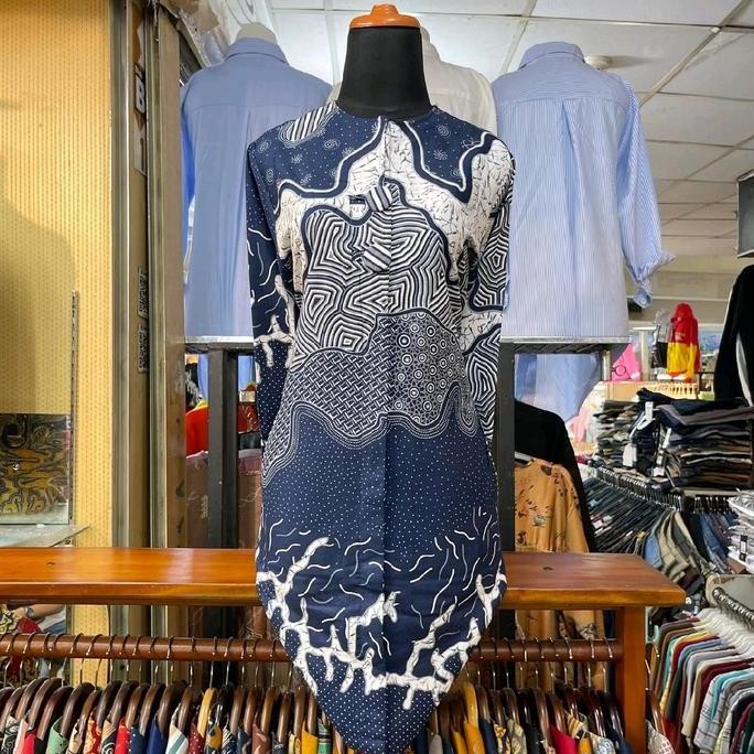 BATIK COUPLE BAHAN KATTUN SOLO PREMIUM FULL LAPISAN TRIKOT R11 WARNA DASAR BIRU