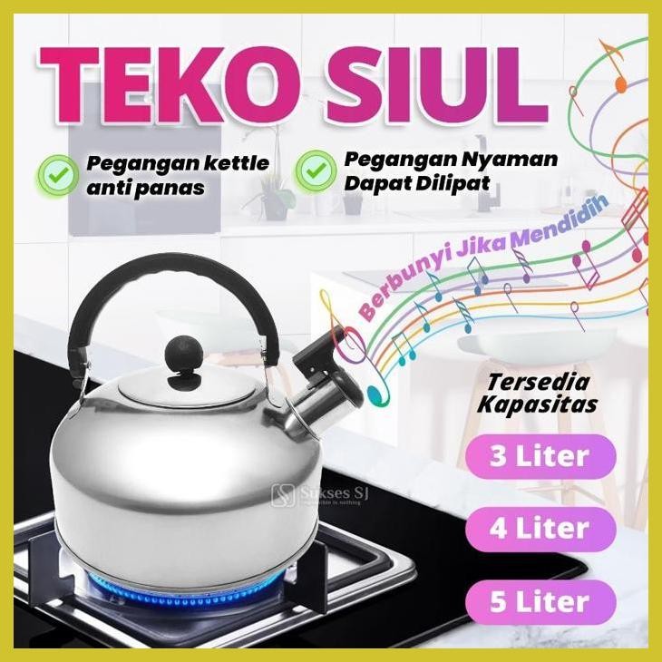 (VIRAL PRODUK) TEKO SIUL STAINLESS STEEL 3LITER / TEKO SIUL TEKO BUNYI GOOD QUALITY