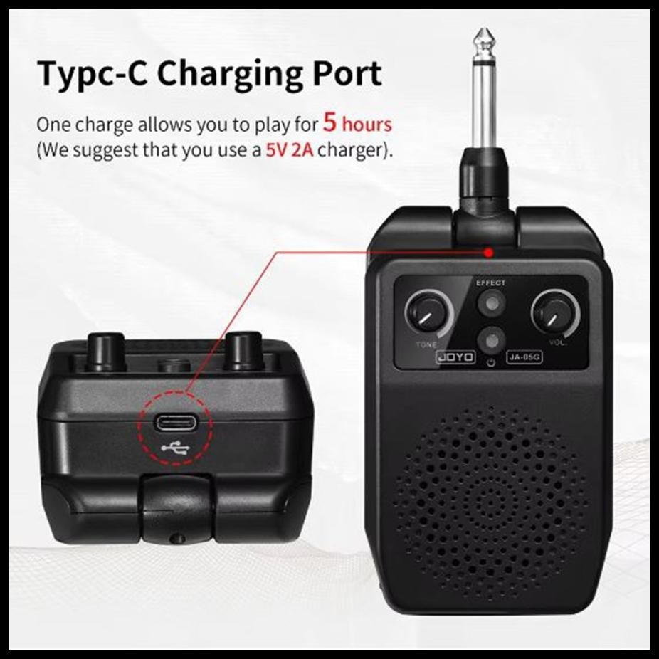 JOYO JA-05G PORTABLE GUITAR AMP - 5W RECHARGEABLE & PLUG-AND-PLAY