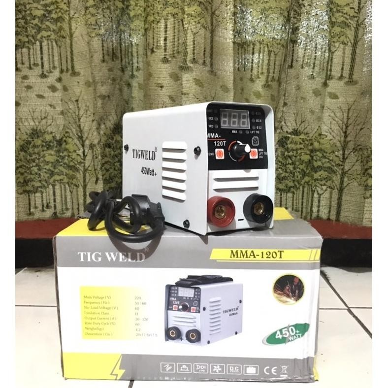 Terlaris Mesin Las Listrik Travo Las 450 Watt Mesin Las Tig Mmai 120A Inverter Igbt Mma Tigweld