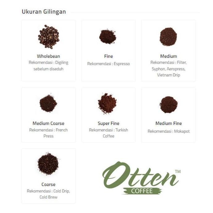 

Kopi Robusta Temanggung 500G - Biji / Bubuk Kopi Otten Coffee Roasted Beans Kualitas Terbaik Harga Termurah