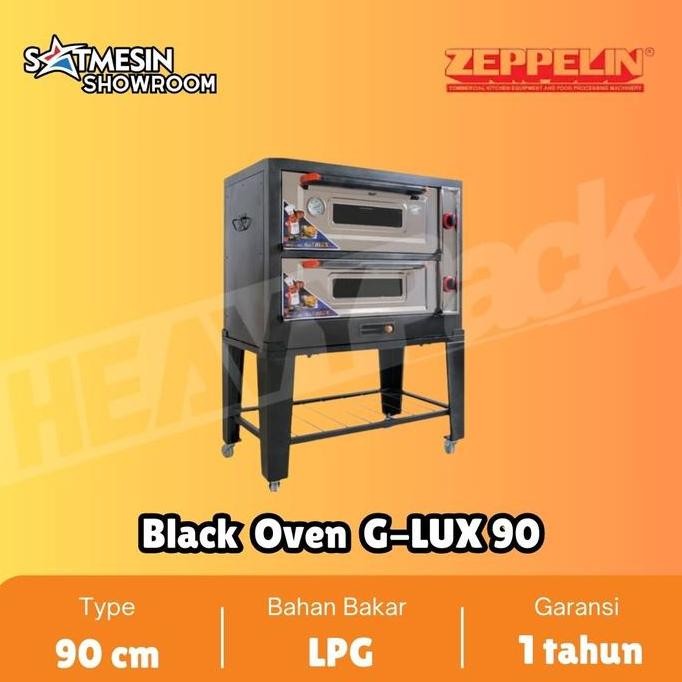 Black Gas Oven 90Cm Zeppelin (Black Oven Gas Zeppelin) 90/P2/Ss/Mj