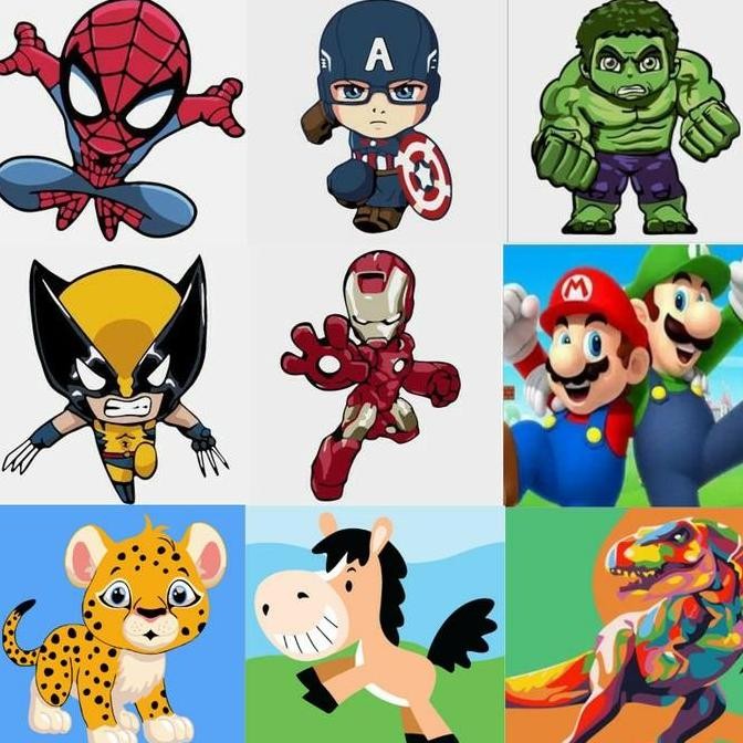 

Set Kit Kanvas Lukis Anak 20X20Cm Canvas Painting By Number Superhero