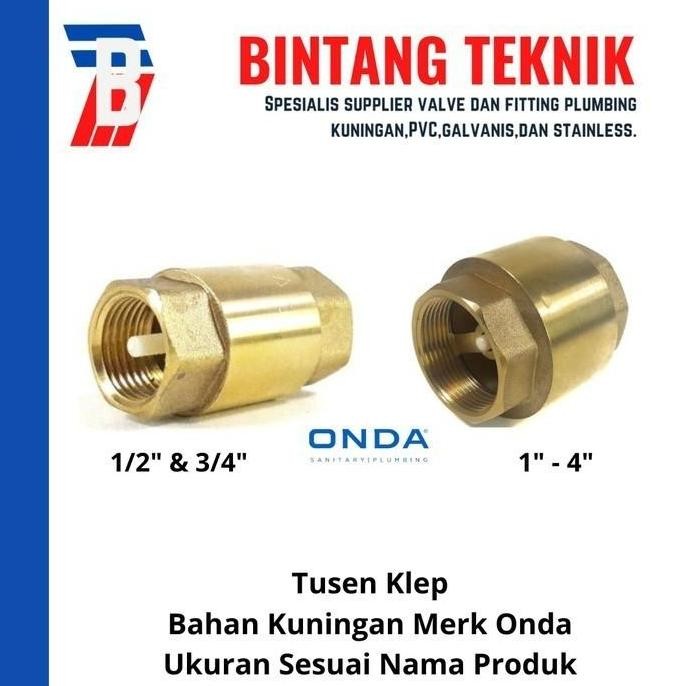 Tusen Klep 2" Inch Kuningan Onda