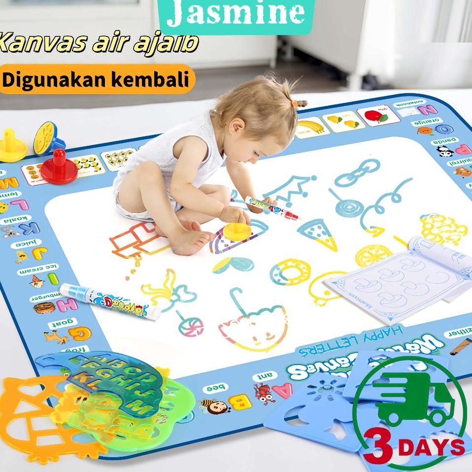 Ready Stoset Lukisan Tikar Menggambar Air Ajaib Montess Mainan Edukasi Untuk Kit Aktivitas Anak 80X6