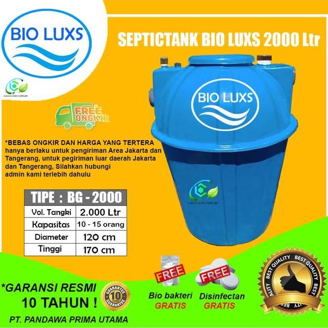 Septic Tank Biotech, Bioluxs, Type Bg 2000 Liter