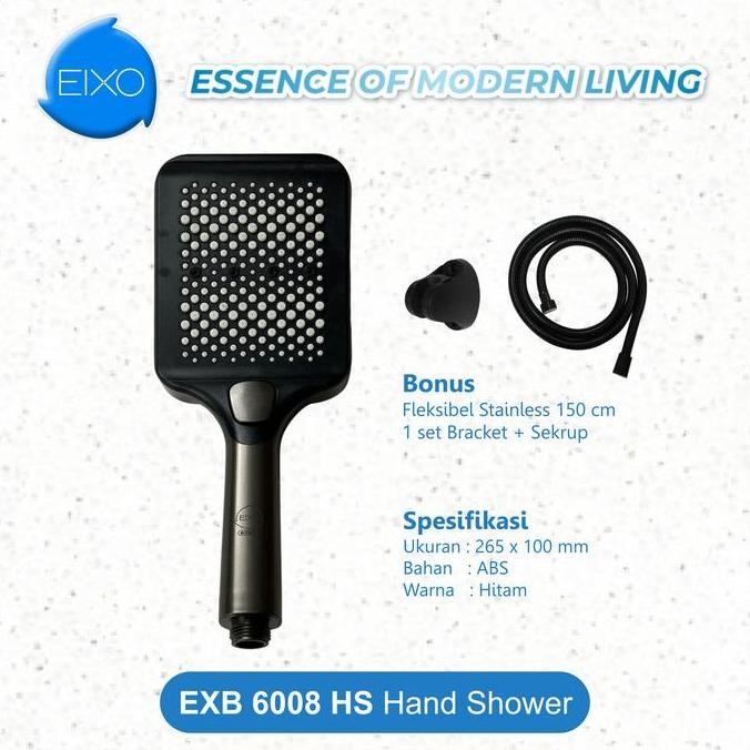 Hand Shower Eixo Bufalo Exb 6008 Hs - Stylish Berwarna Hitam, Dikenal Dengan 3 Mode Output Air, Bonu