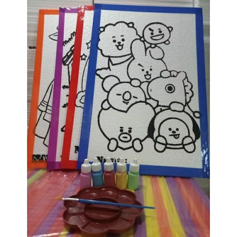 

HEBOH (4) PAKET EKONOMIS LENGKAP MEWARNAI STEROFOAM LUKIS UKURAN 33*50*1cm Nugi