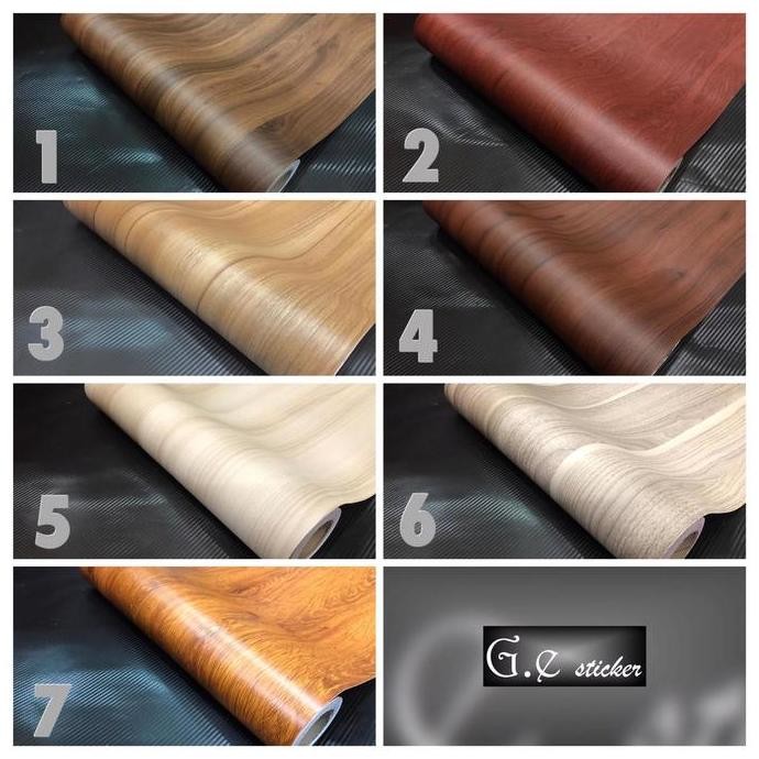 [Roll] Sticker Motif Kayu Stiker Skotlet Variasi Dekorasi Wood