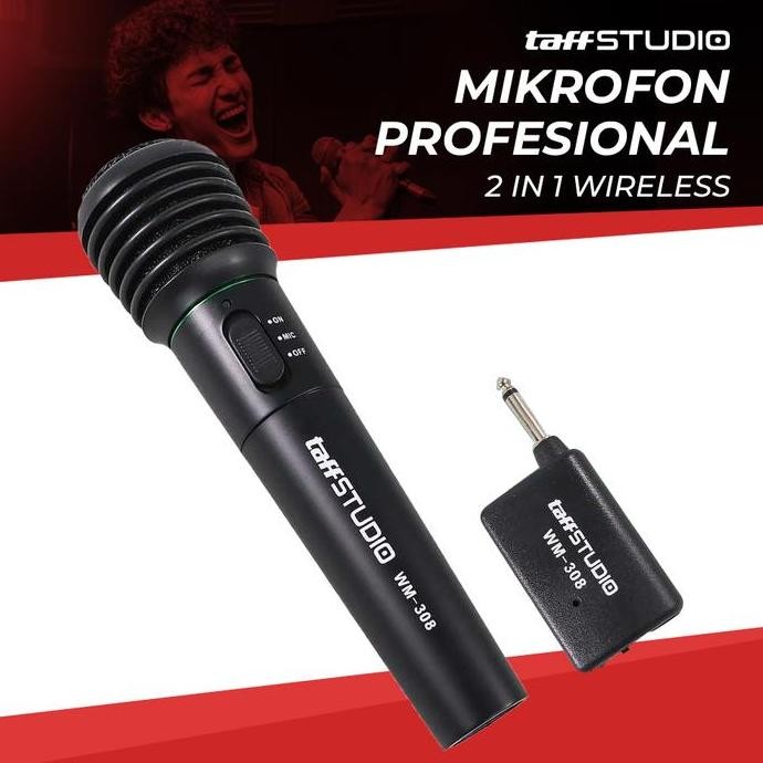 Mikrofon Profesional 2 In 1 Wireless Wired - Wm-308