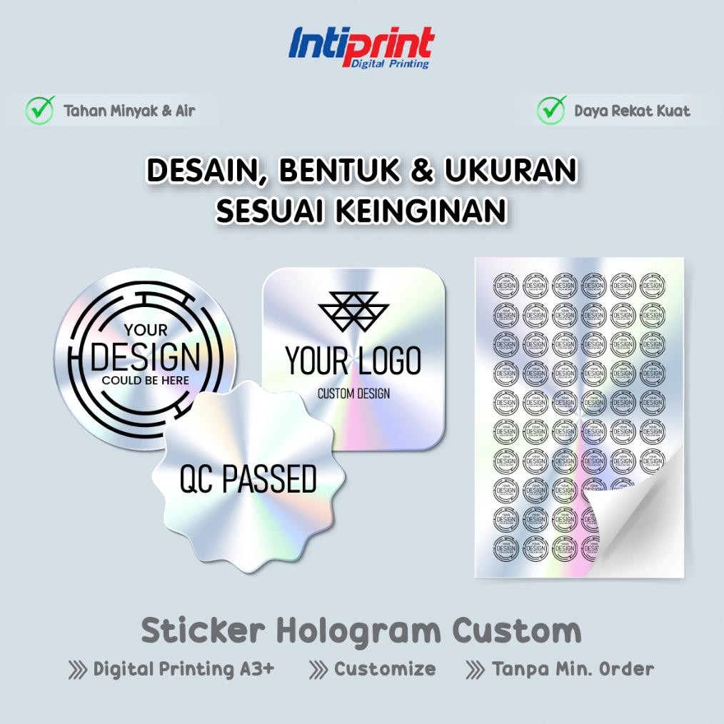 

Cetak Stiker Hologram Custom / Print Sticker Security / Stiker Segel Label Kemasan Tahan Air Nugi