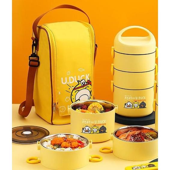 RANTANG MAKAN TAHAN PANAS / RANTANG SUSUN STAINLESS ANTI TUMPAH