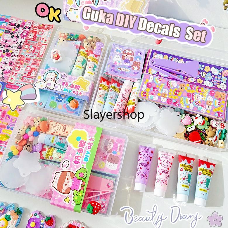 

Kotak Indah Kartun Cream Gum Stiker Bahan Kartu Guka Siswa Deco DIY Decals Aksesoris Set Nugi