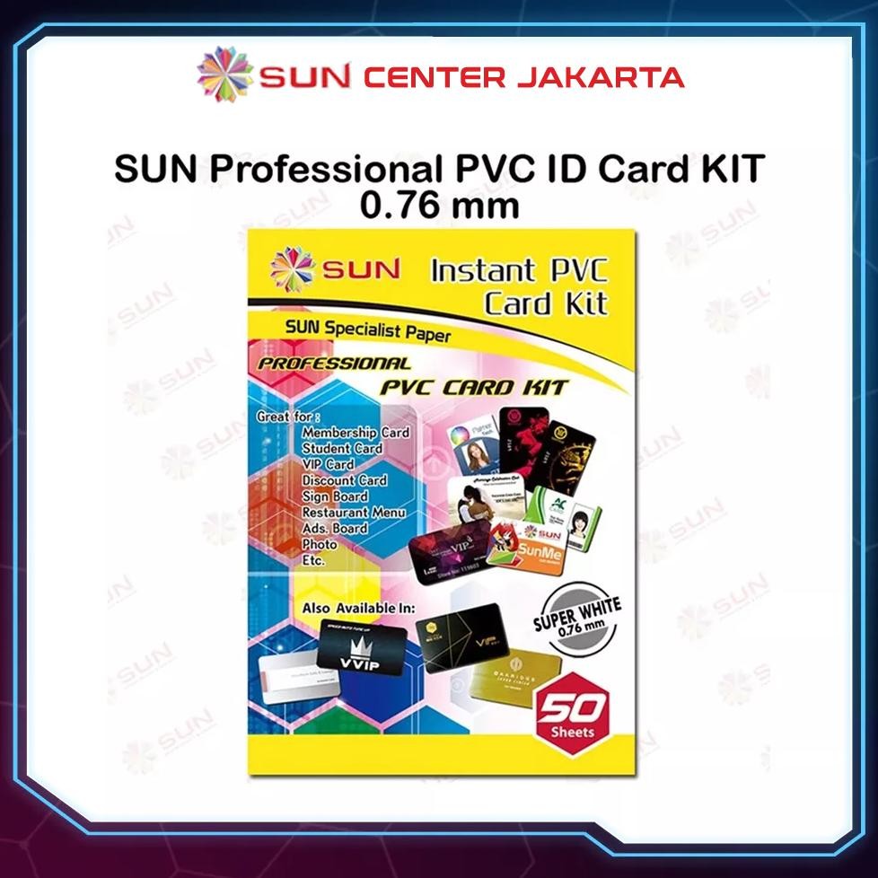 

Kertas PVC ID Card A4 PREMIUM - SUN PVC ID Card Super White 0.76, 0.96 (Isi 50 Lembar = 500 Card) ( Support epson/canon/hp/brother ori/dye/pigment/art paper ink - 664, 003, 673, 790, 810, BT5000, GT51 52, dll) Nugi