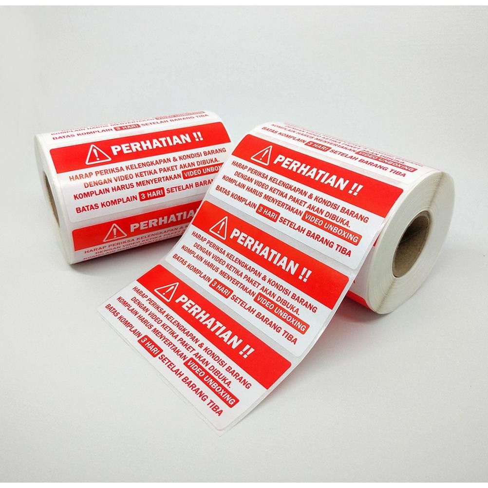 

Sticker Perhatian Video Unboxing Stiker Label Pengiriman Ol Shop 8,5 x 3,5 cm(1 Roll/500 pcs) Nugi