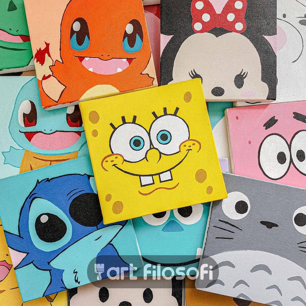 

Paint By Number 20x20cm Cartoon DIY Kit Dengan Bingkai Kayu Nugi