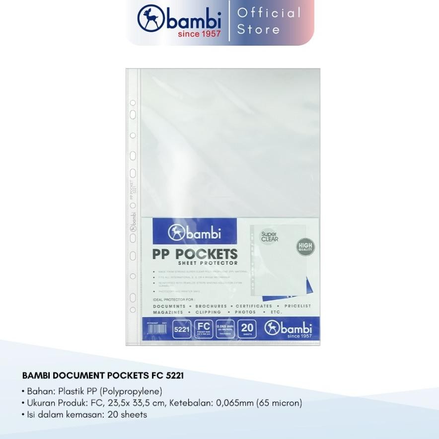 

Document Pocket / PP Pocket Folio Bambi 5221 (1 pak / 20 pcs) Nugi