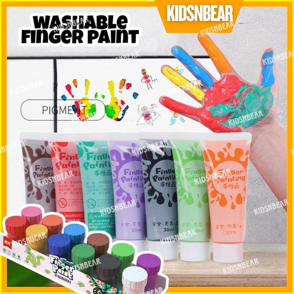 [KIDSBEAR] Finger Paint - Cat Air - Finger Paint Set - Cat Lukis Anak - Washable Finger Paint - Main