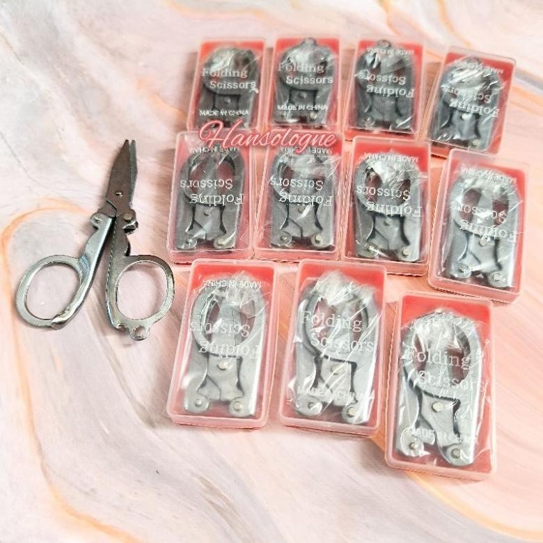 

12 pcs gunting lipat kecil travel stainless Nugi