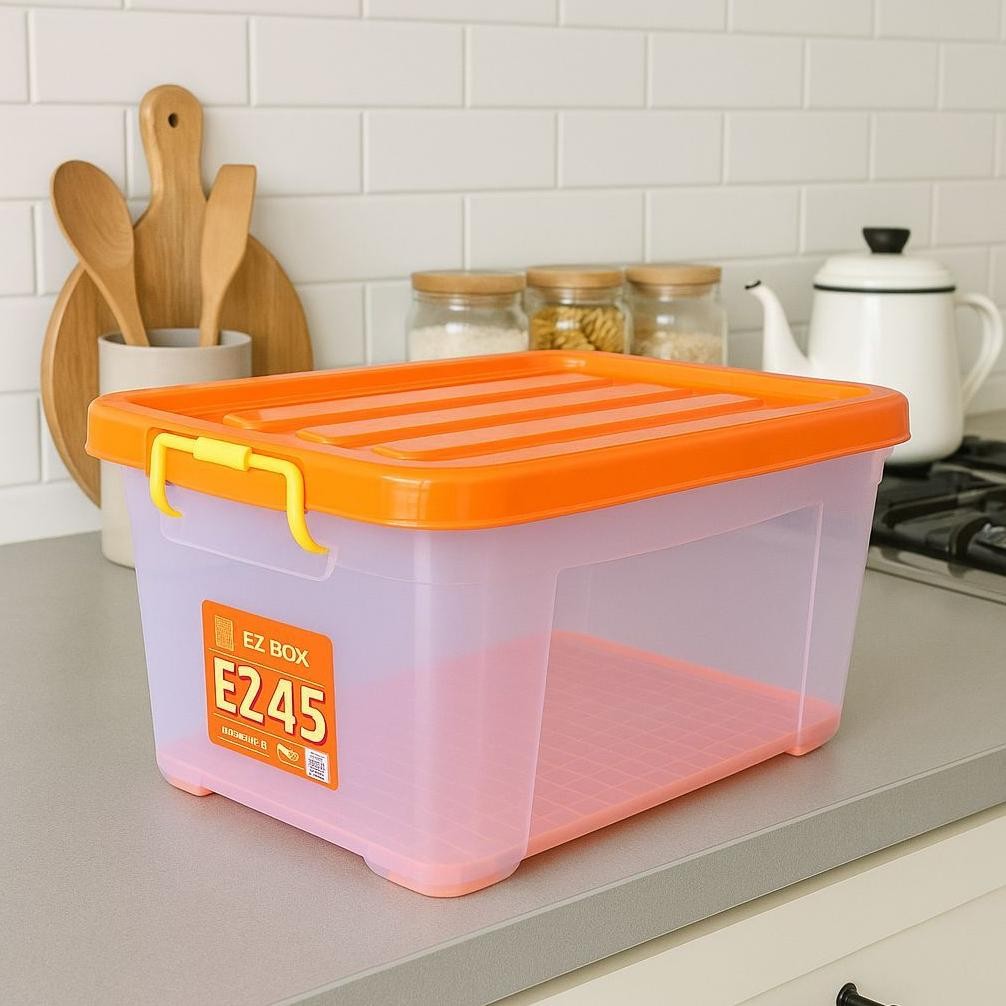 BOX CONTAINER PLASTIK CB 45 LITER KOTAK/TEMPAT PENYIMPANAN WADAH PLASTIK DENGAN RODA KUAT & KOKOH SH