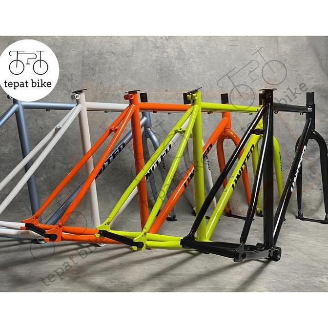 FRAME FORK FIXIE UNITED STEEL 700 X 490 ORIGINAL DAN TERPERCAYA