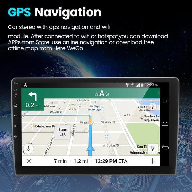 Head Unit Android 12 10 inch Double DIN universal GPS Bluetooth Wifi