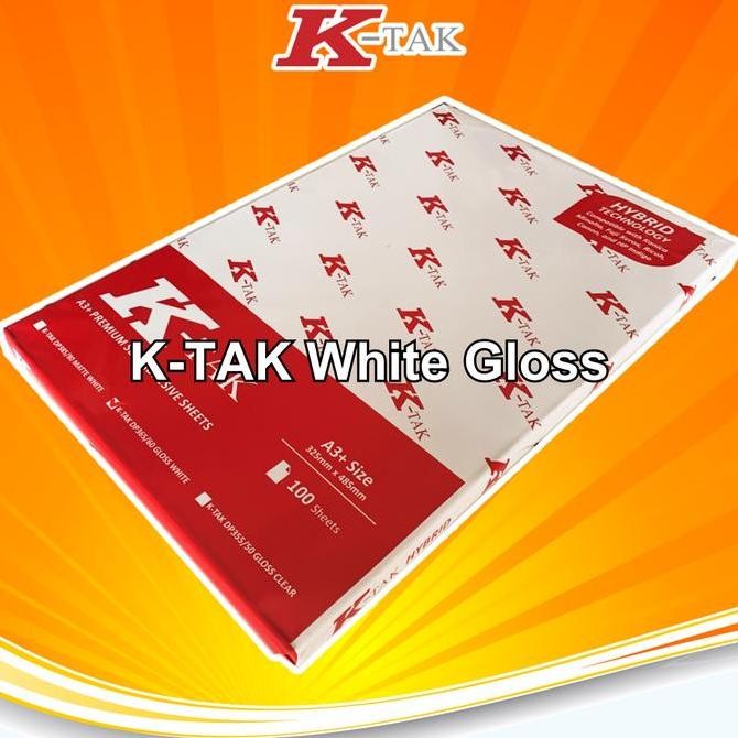 

Ktak Sticker Vinyl A3+ Stiker Pp Film K-Tak Hybrid Laser Toner Dan Hp Indigo - Instant/Sameday
