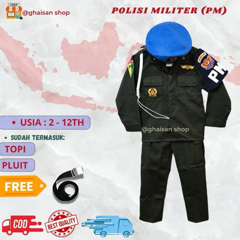 baju polisi militer anak eragam PM baju profesi anak seragam tentara anak pakaian tni anak baju karn
