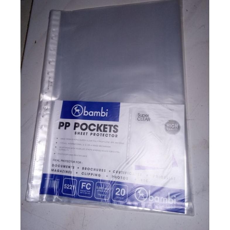 

Sheet Protector PP Pockets Bambi Folio Type 5521 Nugi