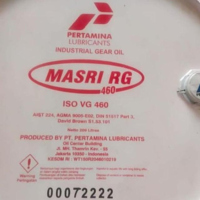 Oli Pertamina Masri Rg 460 Iso Vg 460 Isi 209 Liter