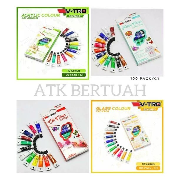 

V-TRO VTRO V TRO Acrilic Oil Glass Fabric Color Set Cat Akrilik Minyak Kaca Kain Nugi
