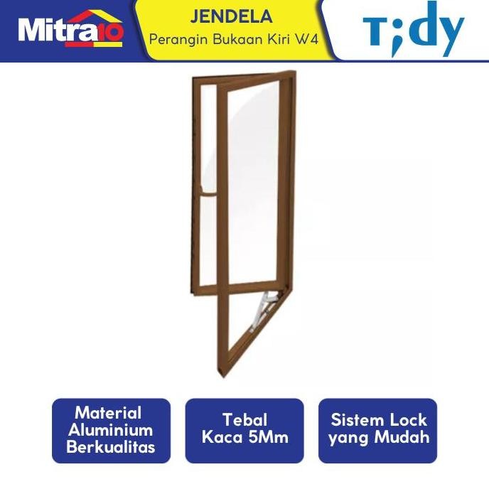 Tidy Jendela Perangin Bukaan Kiri Aluminium W4 60X150 Cm Coklat