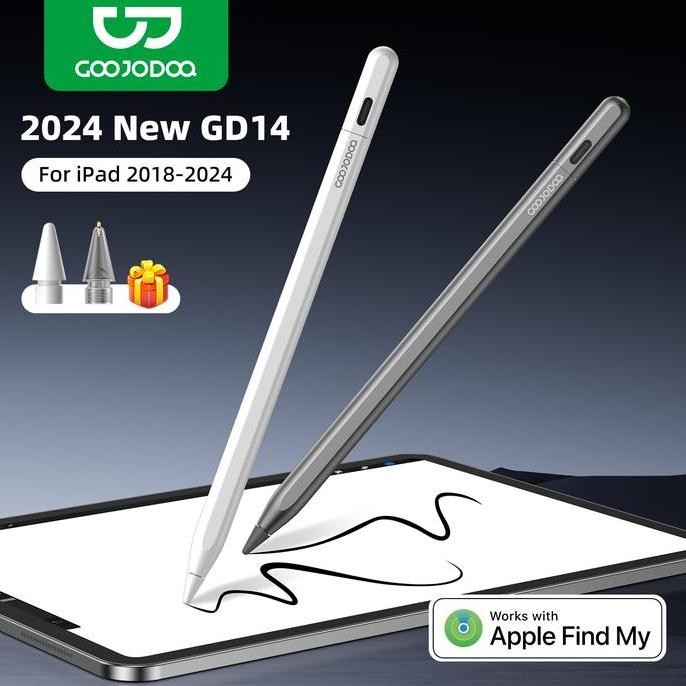Tersedia Stylus Pen GOOJODOQ GD14 iPad + Find My + Shortcut - Mini5 6 Air4 5 6 Pro11 13 12.9