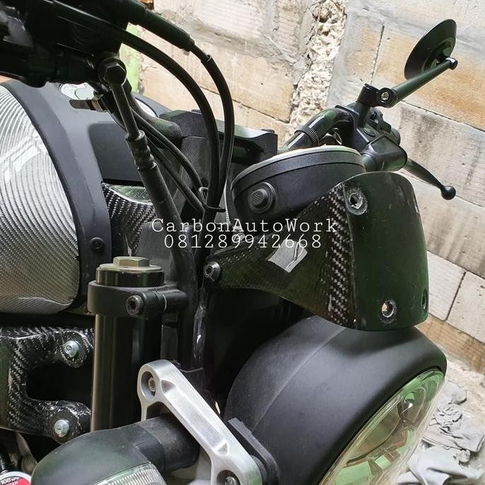 yamaha xsr 155 ..visor cafe racer carbon kevlar asli.